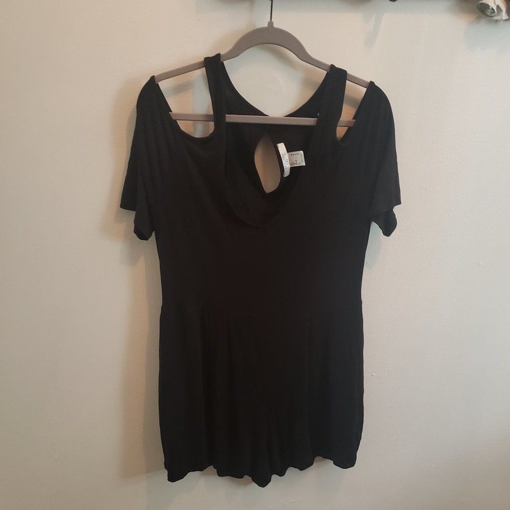 Cold Shoulder Black Dress